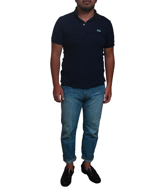 LACOSTEム紫ポロシャツ