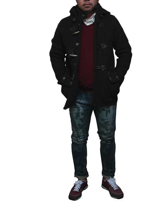 BARKニットダッフルコーデ