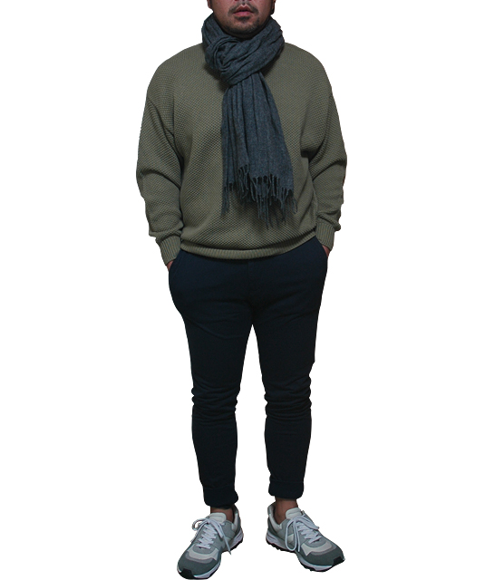 オリーブニットコーデ