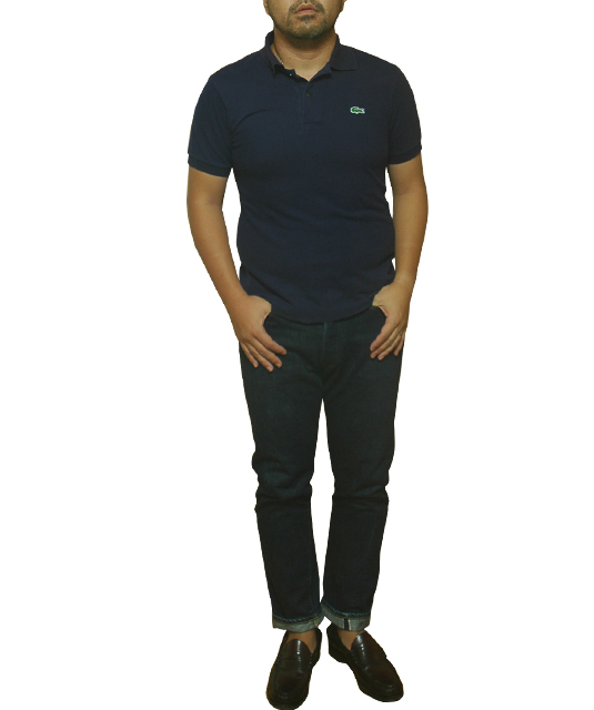 LACOSTE紺ポロシャツ
