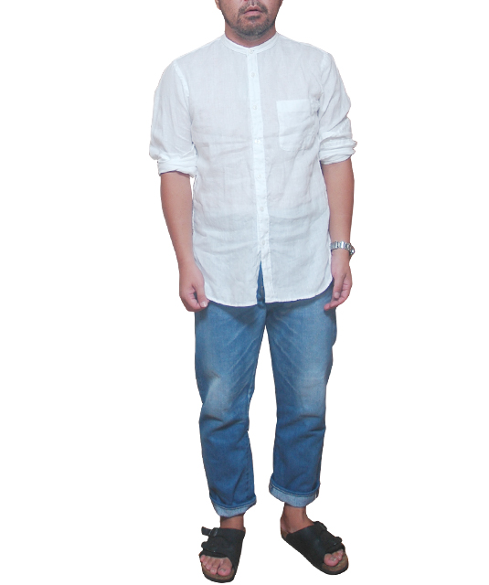 uniqloスタンドカラーシャツ
