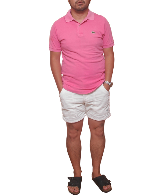 ラコステ（LACOSTE）ピンクポロシャツ