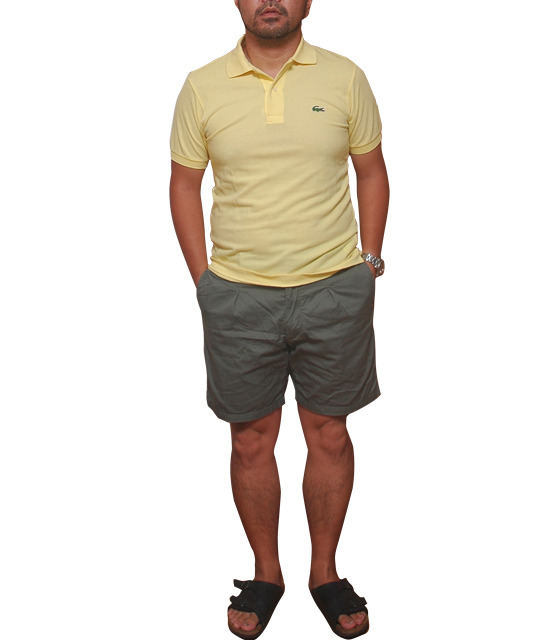 黄色ラコステポロシャツ