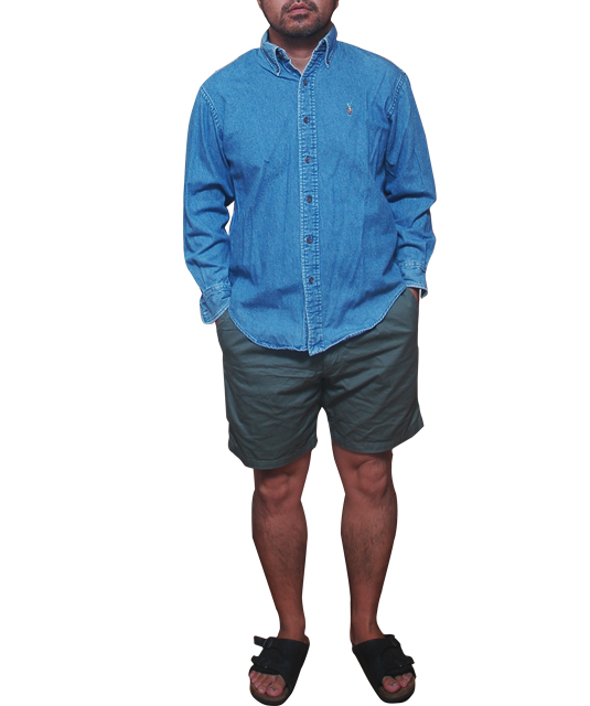 デニシャツ×ショーツ