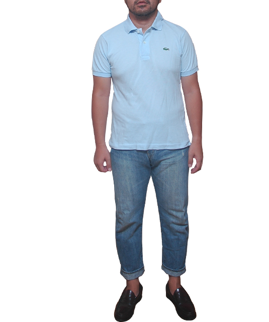 LACOSTE水色ポロシャツ