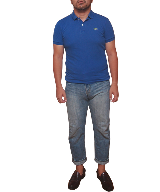 LACOSTE青ポロシャツ
