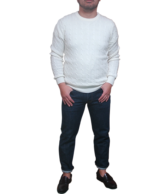 uniqlo白ケーブルニット☓テラソン 